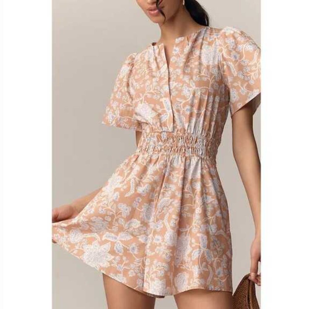 New XL By Anthropologie The Somerset poplin romper (w/ tiny flaw)